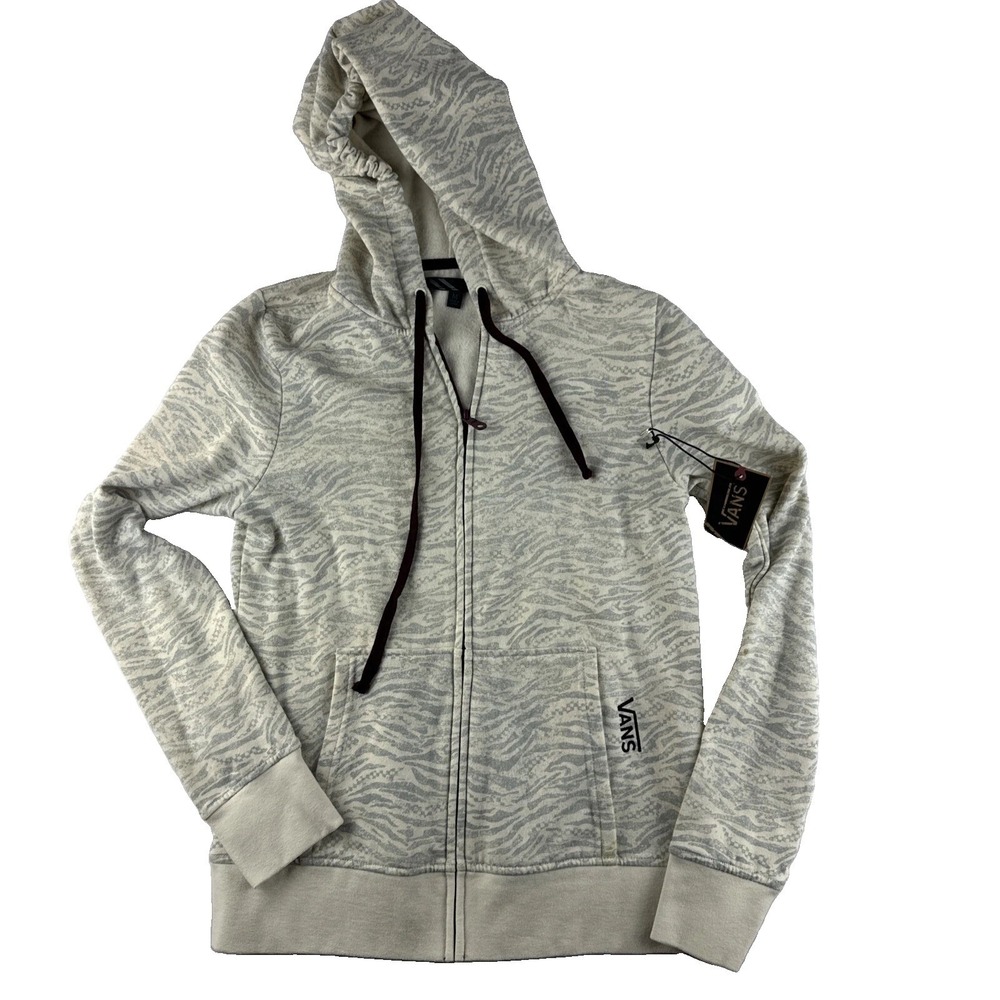 Vintage Y2K Vans Full Zip Hoodie Gray Men's Size M Skate Streetwear Jacket